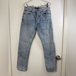 Polo Ralph Lauren, Callen high-rise slim light acid wash style blue jeans 28